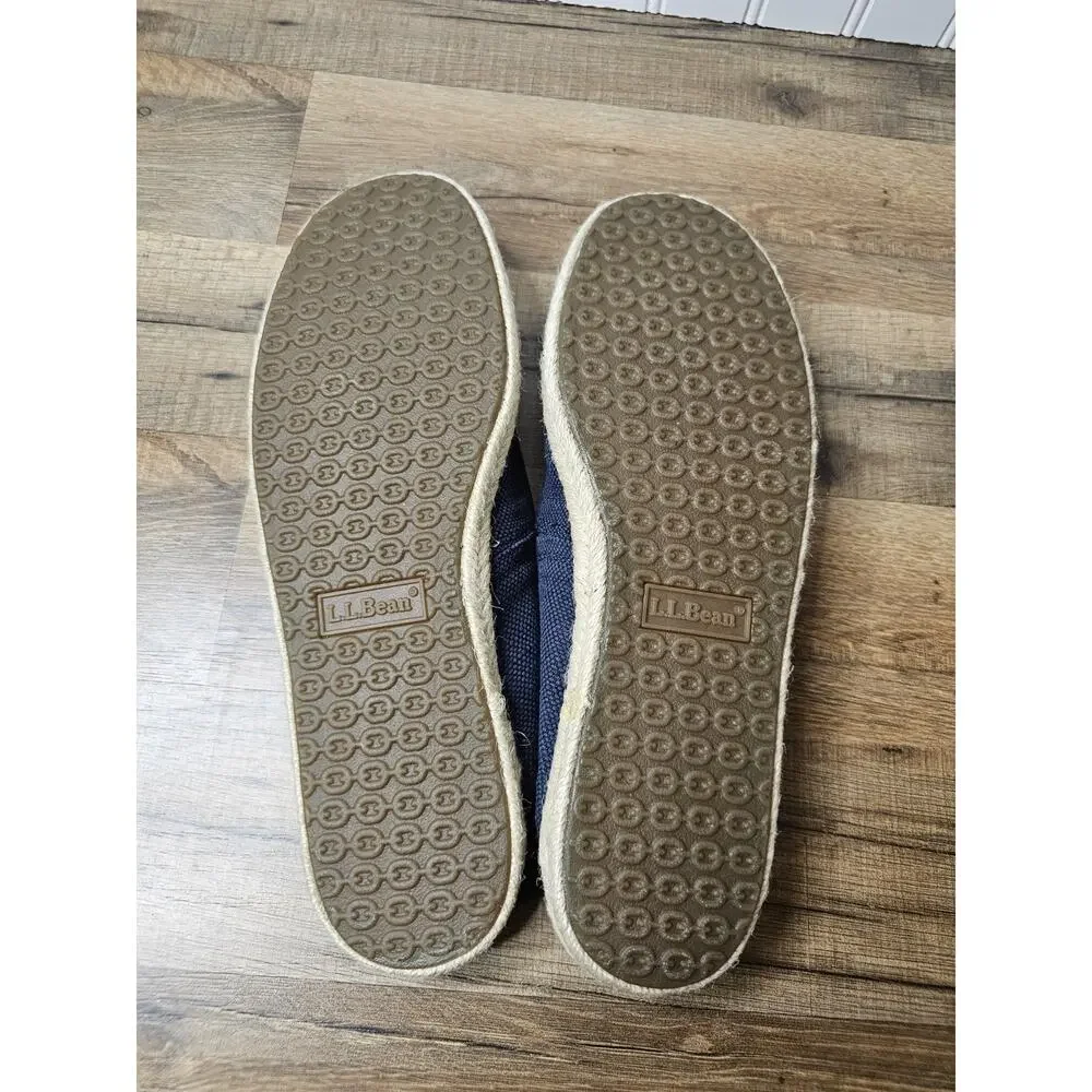 L.L Bean Women's‎ Espadrilles Blue Canvas Slip-on Flats Size 11 Hemp Rope New